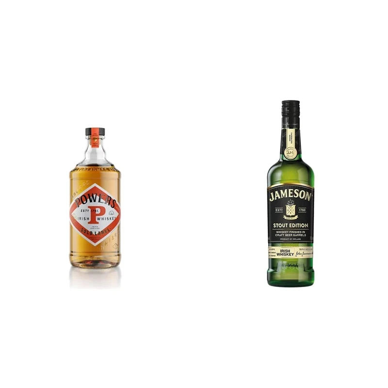 Powers Gold Label Distiller’s Cut Irish Whiskey, 70cl & Jameson Stout Edition Irish Whiskey, 70cl