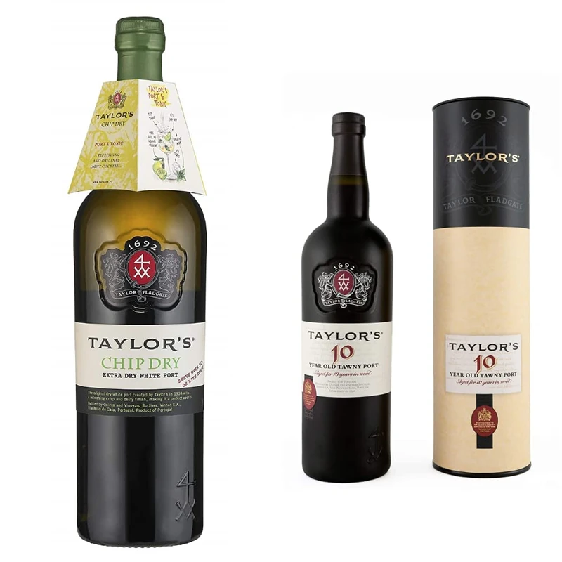 Taylors Chip Dry White Port, 75 cl & Port 10 Year Old Tawny Port | 75 cl
