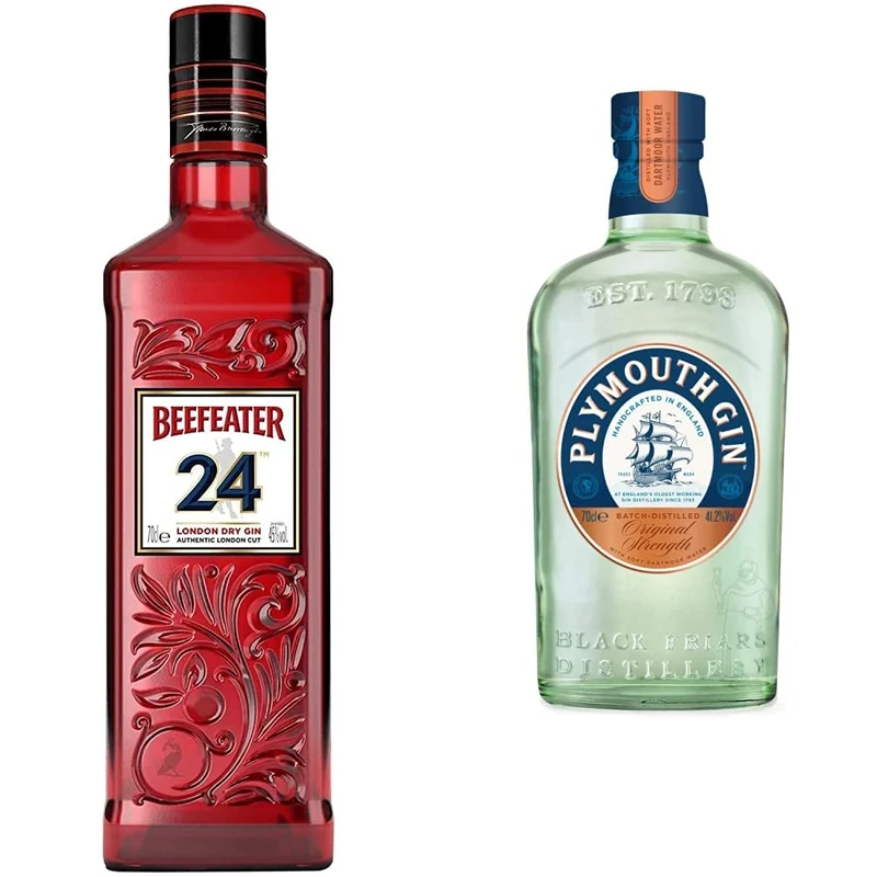 Beefeater 24 London Dry Gin, 70 cl & Plymouth Original Dry Gin Limited Edition Bottle, 700ml (Packaging May Vary)