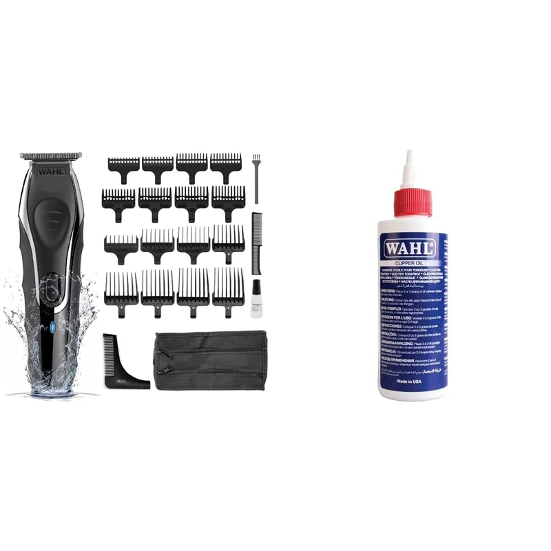 Wahl Aqua Blade Stubble & Beard Trimmer - Fully Waterproof, Male Grooming Set with Clipper Oil for Blade Maintenance