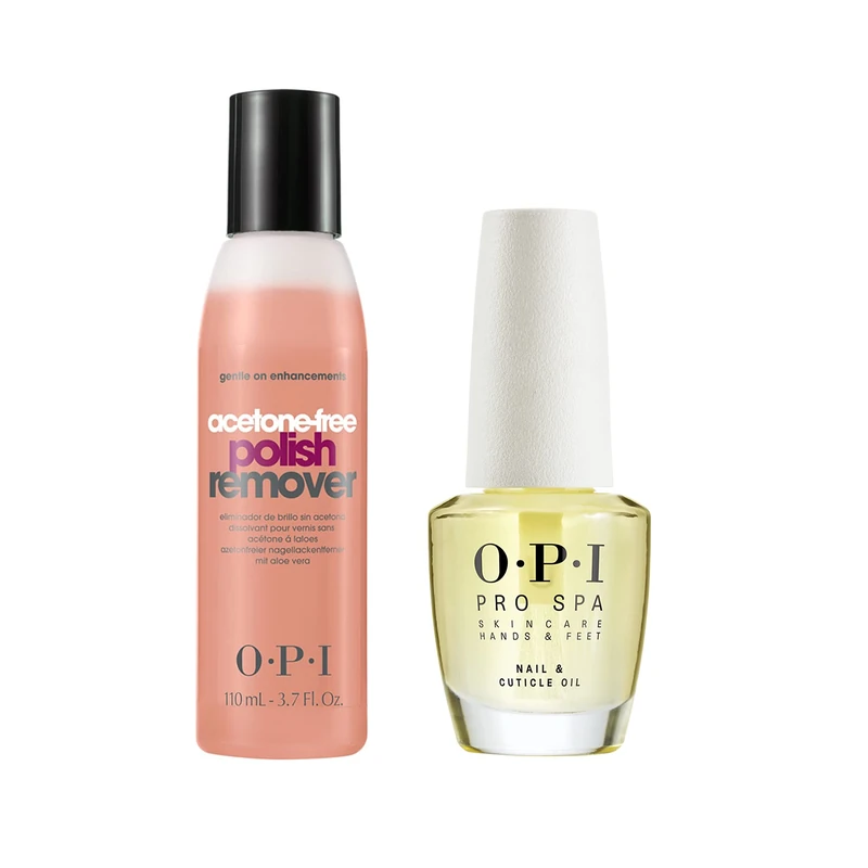 OPI ProSpa Nail and Cuticle Oil 14.8 ml & Acetone-free Nail Polish Remover, 110 ml