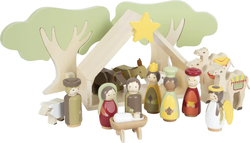 Small Foot Christmas Manger Play Set made of wood, child-friendly Christmas decoration, 12356