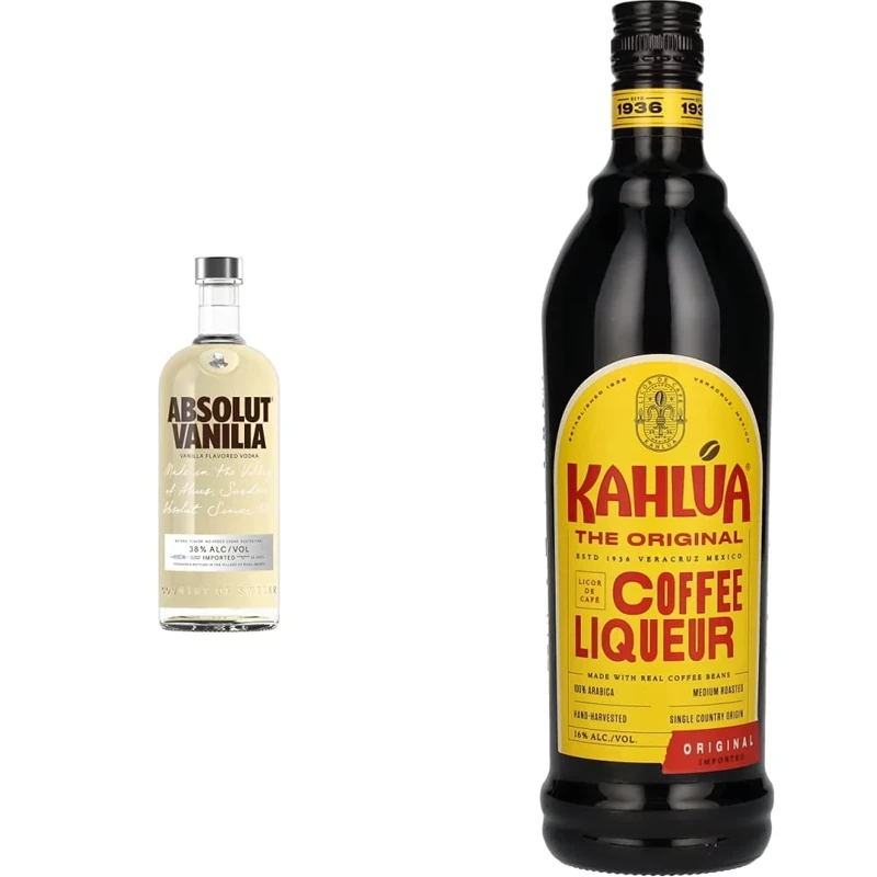 Absolut Vanilia Flavoured Swedish Vodka, 1L & Kahlua Coffee Liqueur, 700ml