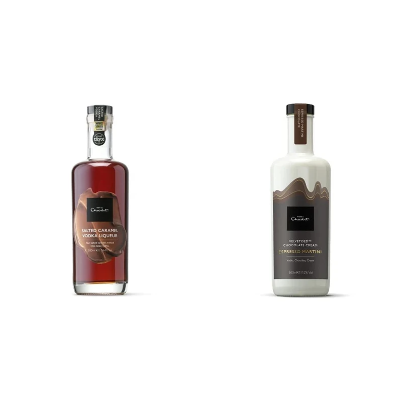 Hotel Chocolat Salted Caramel Cocoa Vodka, 500 ml & : Espresso Martini Chocolate Velvetised Cream