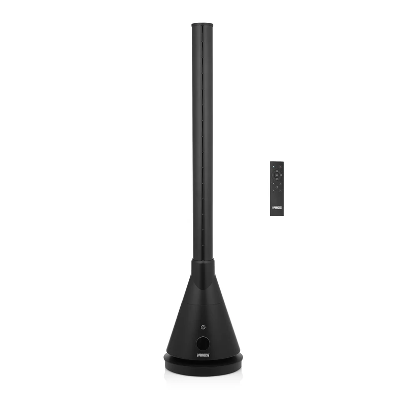 Princess Smart tower fan, 2-in-1, cooling & heating, 24h-Timer, Controllable via App, 10 settings, 80° Oscillation, 56 dB max, Black