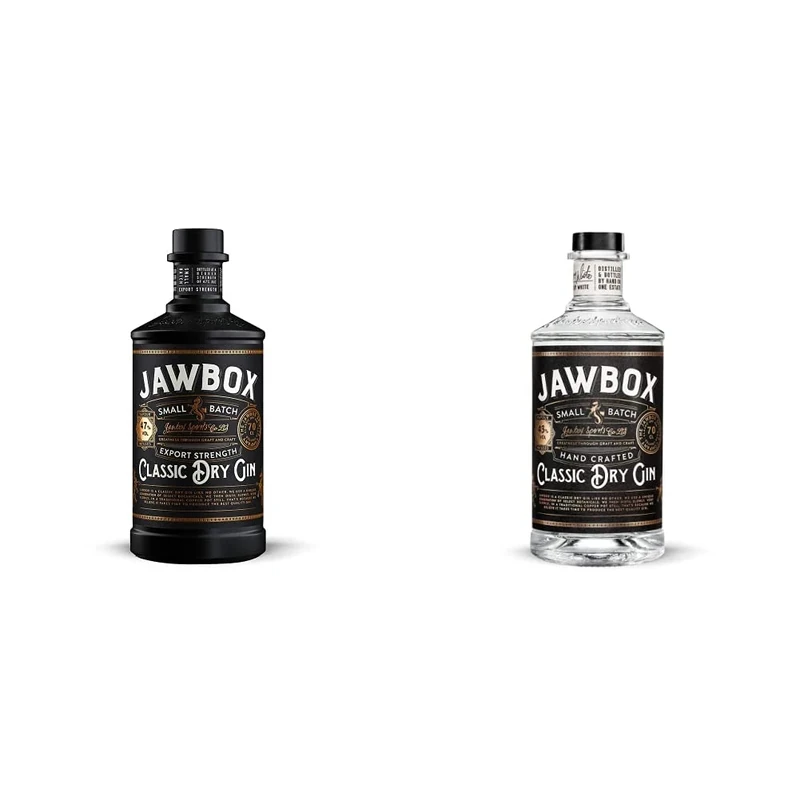 Jawbox Small Batch Export Strength 47%, 70 cl *AMAZON EXCLUSIVE* & Small Batch Classic Dry Gin 43%, 70cl, 18432
