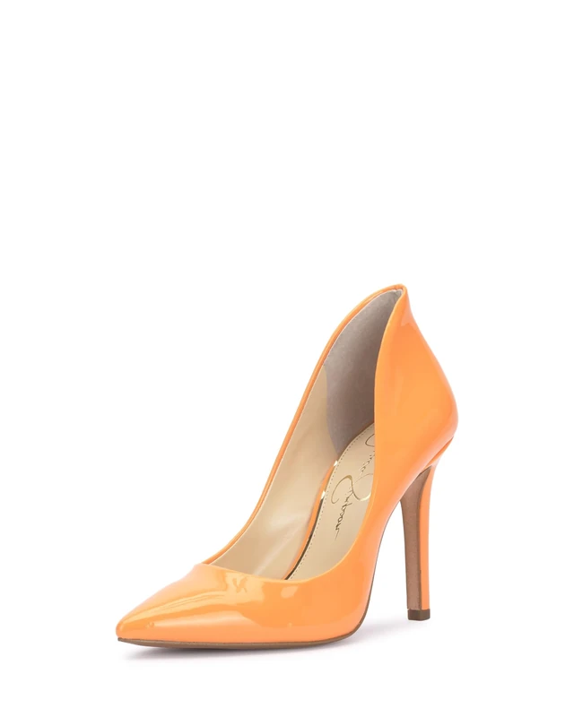 Jessica Simpson Women's Cambredge Pump, Mango Sorbet Super Patent, 9.5