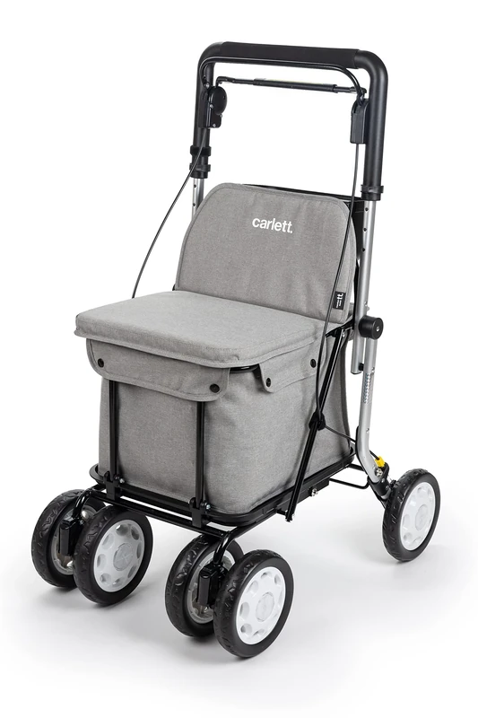 Carlett Shopping rollators, Aluminium, Light Grey, 36L/15kg