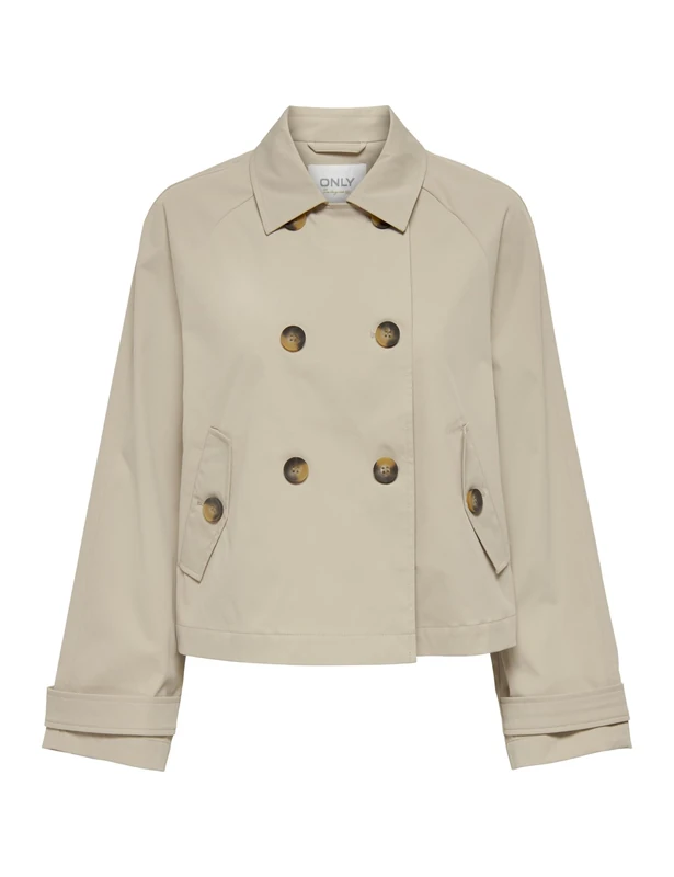ONLY Women's ONLAPRIL Short Trenchcoat OTW NOOS Trenchcoat, Oxford Tan, M