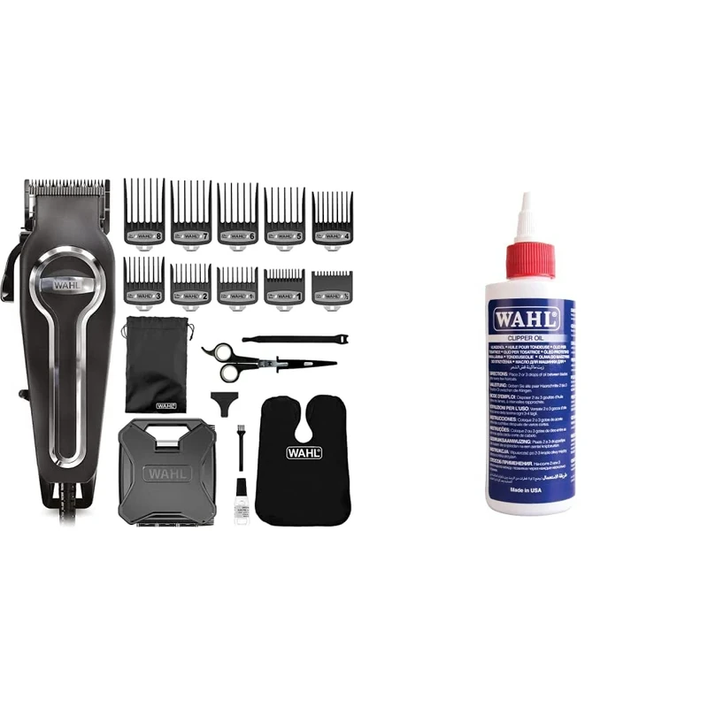Wahl Elite Pro Men's Corded Hair Clippers - DIY Haircuts, Home Hair Cutting & Clipper Oil (118.3 ml)
