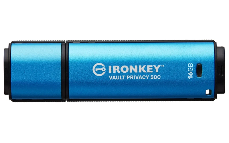 Kingston IronKey Vault Privacy 50 FIPS 197 Certified & XTS-AES 256-bit Encrypted USB TypeC Drive for Data Protection - IKVP50C/16GB
