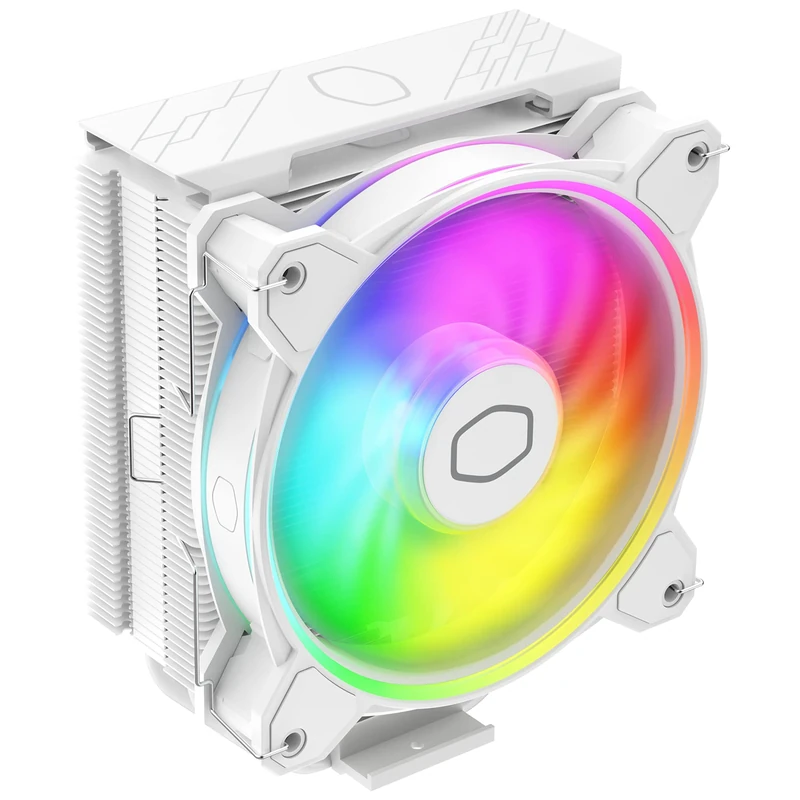 Cooler Master Hyper 212 Halo White CPU Air Cooler, 120 Halo² PWM Fan, Dual Loop ARGB, Aluminum Top Cover, 4 Copper Heat Pipes, 154mm Tall, AMD Ryzen AM5|AM4, Intel LGA 1851|1700|1200 Brackets - Image 1