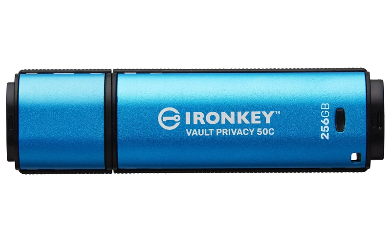 Kingston IronKey Vault Privacy 50 FIPS 197 Certified & XTS-AES 256-bit Encrypted USB TypeC Drive for Data Protection - IKVP50C/256GB