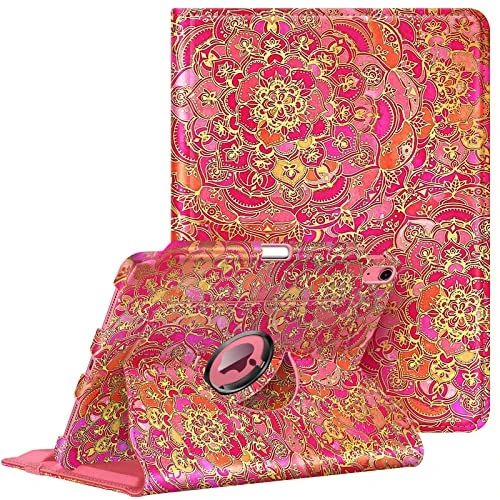 FINTIE Rotating Case for iPad (A16) 11th Generation 11 Inch (2025), iPad 10th Generation 10.9 Inch (2022) - 360 Degree Swivel Protective Stand Cover w/Pencil Holder, Auto Wake/Sleep, Shades of Pink