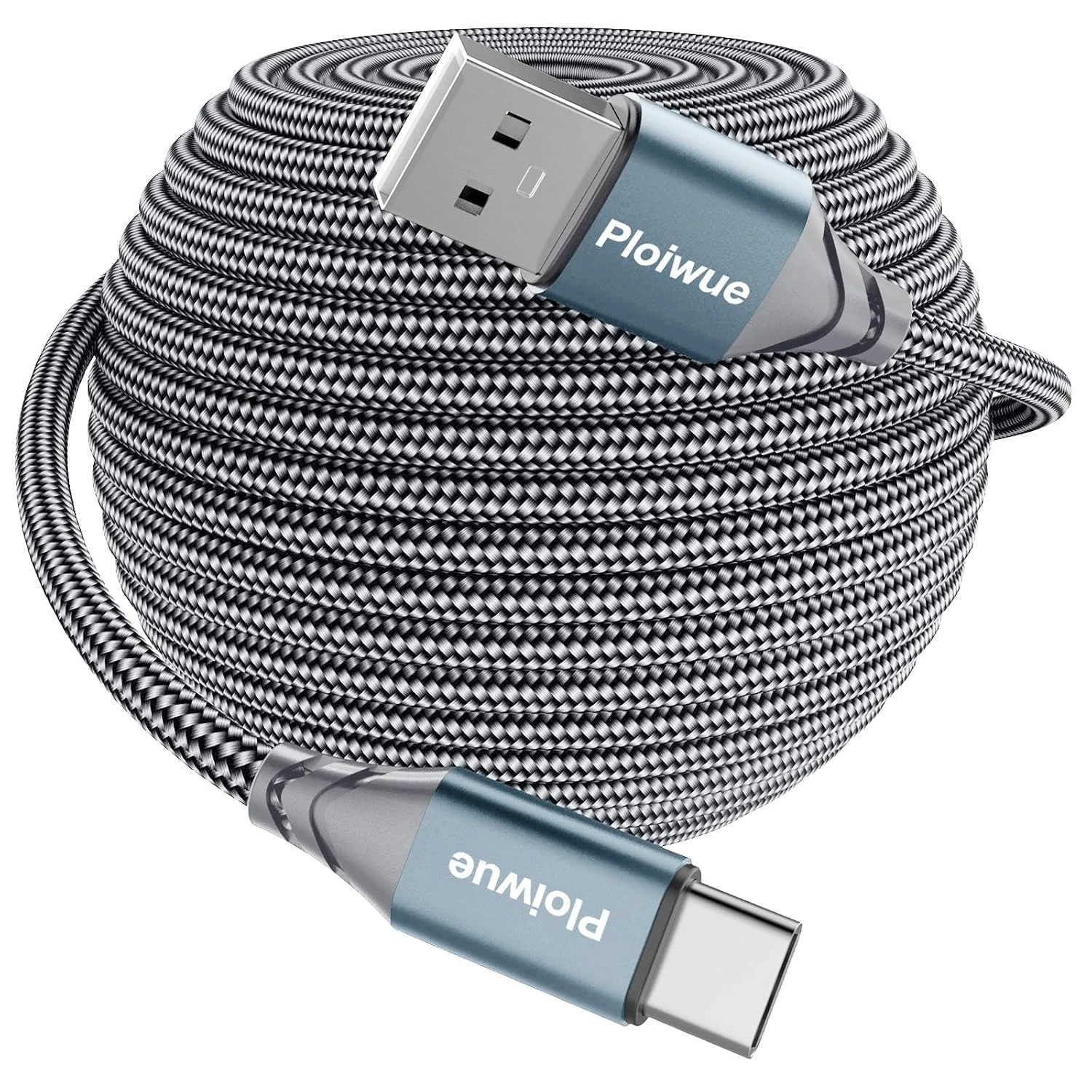 Ploiwue Extra Long USB C Cable 5M, PS5 Controller Charging Braided Type Charger Compatible with Samsung Galaxy S20/S10/S9, Huawei, PS5,Xbox Series X/S Controller, Switch Pro etc, Grey
