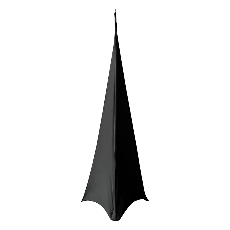 WedDecor 10pcs Black Tripod Speaker Stand Cover Stretchable Fabric 360 Degree Coverage Three-Sided DJ Accessory for Weddings, Banquets, Parties, Events, Birthday