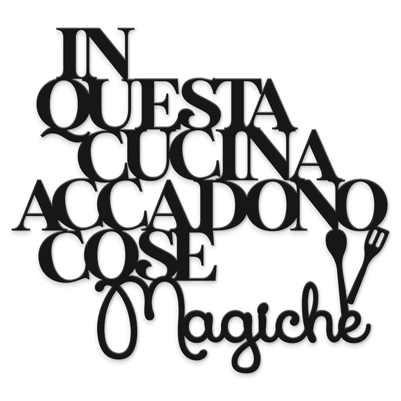 Wooden Writing for Kitchen Phrase Quote in Kitchen Magic Things, Decorative Writing Handmade Furniture Decoration