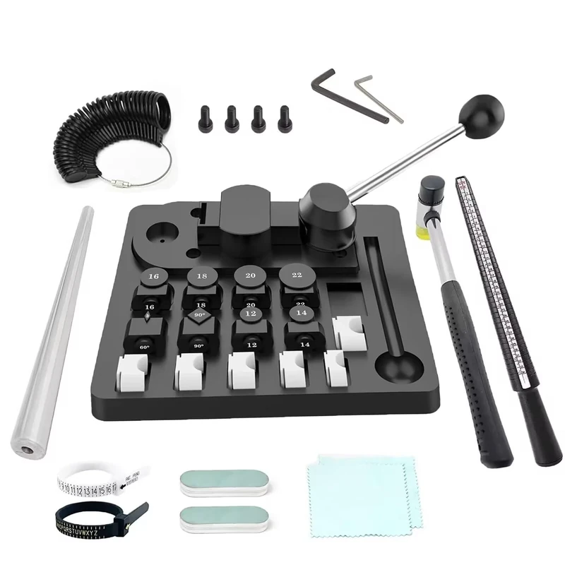 Ring Bender Ring Bending Tool Set - Ring Bending Machine with Nylon Dies, Ring Bender Tool for Jewelry, Ring Making Bender Tool Ring Sizer Measuring Multi-Functional Jewelry Tool