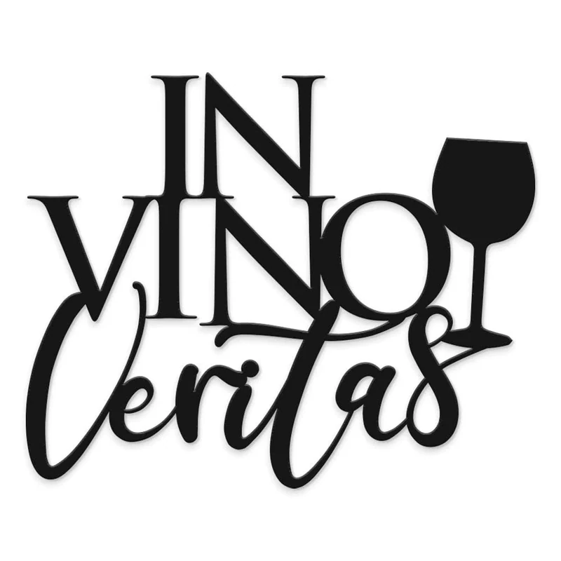 Declea Wooden Written for Hanging in Wine Veritas, Ideal for Kitchen - Home Decoration Kitchen Restaurants and Clubs, Decorative Written in Wood Handmade