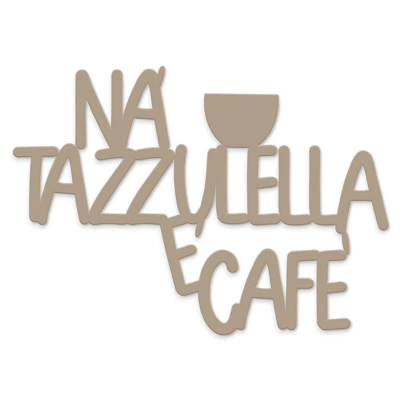 Declea Wooden Written for Hanging Na Tazzulella and Café, Ideal for the Kitchen - Home Decoration Kitchen Restaurants and Clubs, Decorative Written in Wood Handmade - Image 1