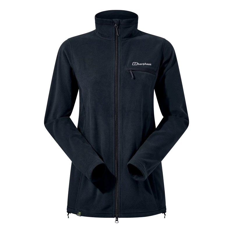 Berghaus Women's Prism Flex Maternity Fleece Stretch Jacket | Super Stretch Fleece Full Zip, Black/Black, 10
