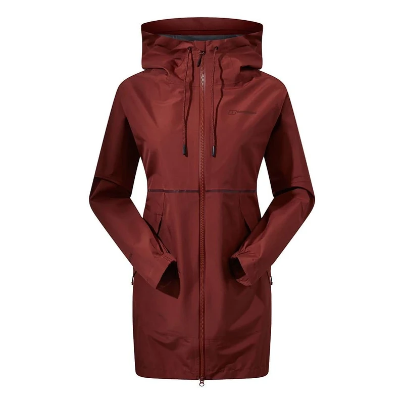 Berghaus Women's Rothley Gore-Tex Waterproof Rain Mac | Slim Fit | Adjustable | Eco-Friendly Coat, Red Rust, 8