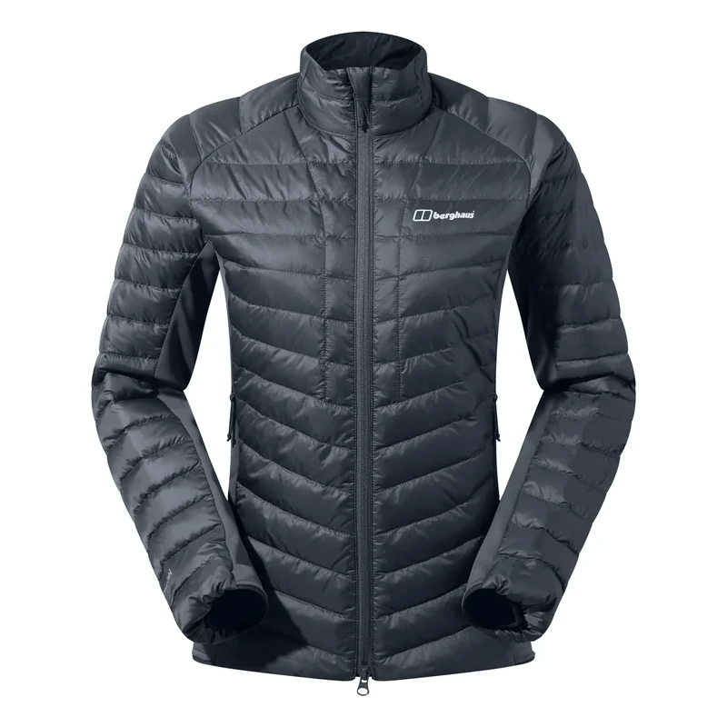 Berghaus Women's Tephra Stretch Reflect 2.0 Padded Down Jacket | Flattering Stretch Fit | Lightweight | Packable | Puffer Jacket, Grey Pinstripe, 6