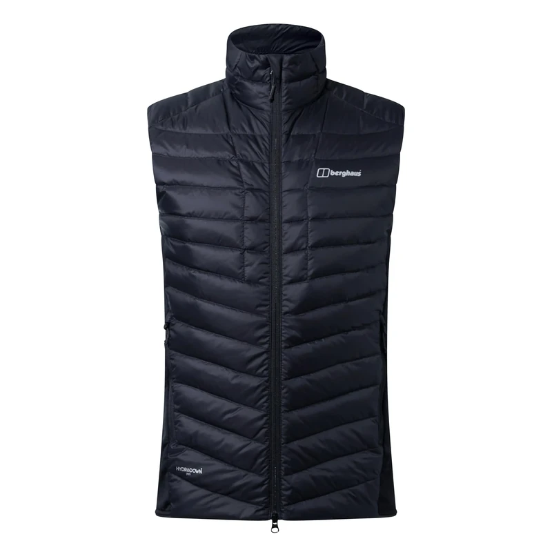 Berghaus Men's Tephra Stretch Reflect 2.0 Vest Jacket Gilet | Extra Warmth | Packable | Lightweight | Polartec, Black/Black, XL