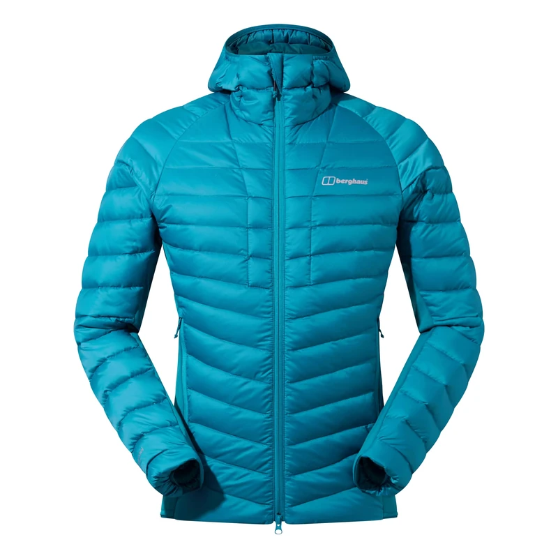 Berghaus Men's Tephra Stretch Reflect 2.0 Hooded Down Jacket | Extra Warmth | Polartec, Jungle Jewel, 2XL