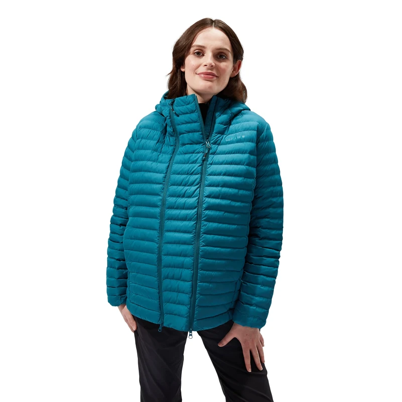 Berghaus Women's Nula Maternity 2in1 Hooded Insulated Jacket | Removable Panel For Pregnancy and Baby Wearing | Warm, Deep Ocean, 12