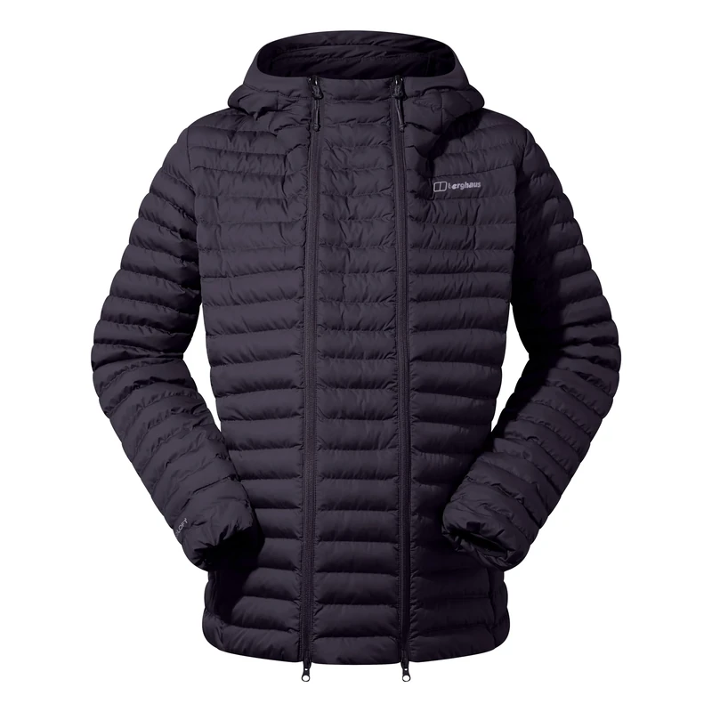 Berghaus Women's Nula Maternity 2in1 Hooded Insulated Jacket | Removable Panel For Pregnancy and Baby Wearing | Warm, Black/Black, 8