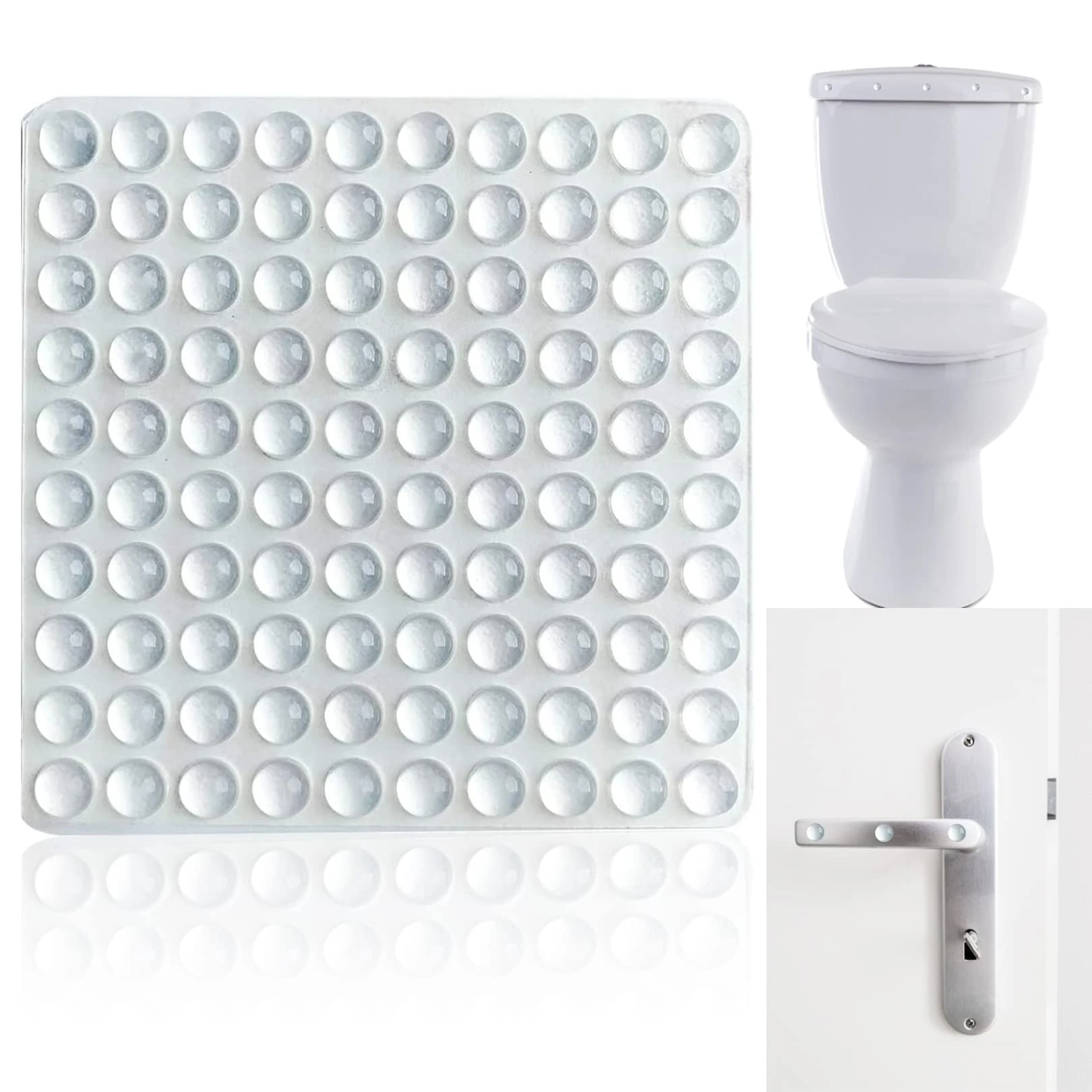 Silicone Bumpers Adhesive Buffer Pads Clear Cupboard Door Stops Door Pads Stop Slamming Protector,Transparent Silicone Pads for Furniture Glass Tables Door Protect(6 x 2mm) (100pcs)