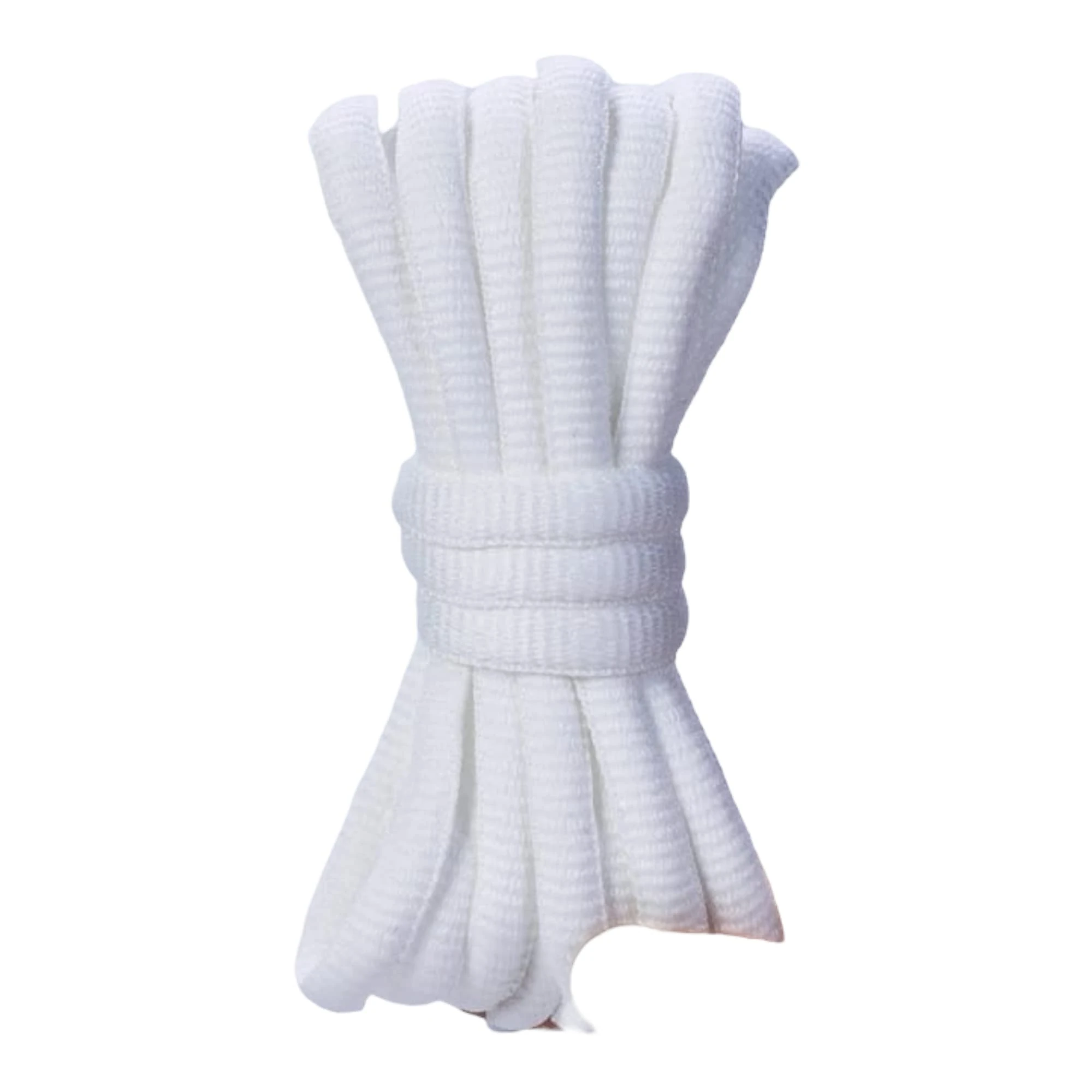 [PAIR] Oval Round Shoe laces, 6mmx140cm, Soft Trainer Lace, Sneaker Lace, Polyester Knit, Sports, Casual, Hiking, Mountaineering, Walking, Running (White)