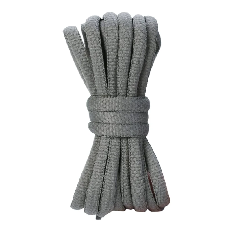 [PAIR] Oval Round Shoe laces, 6mmx140cm, Soft Trainer Lace, Sneaker Lace, Polyester Knit, Sports, Casual, Hiking, Mountaineering, Walking, Running (Dark Grey)
