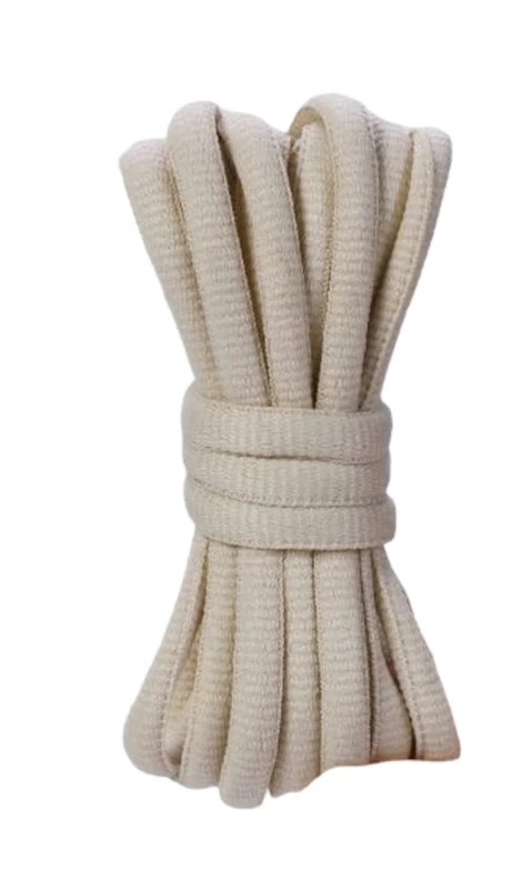 Danraw Stores [PAIR] Oval Round Shoe laces, 6mmx140cm, Soft Trainer Lace, Sneaker Lace, Polyester Knit, Sports, Casual, Hiking, Mountaineering, Walking, Running (Dark Cream)