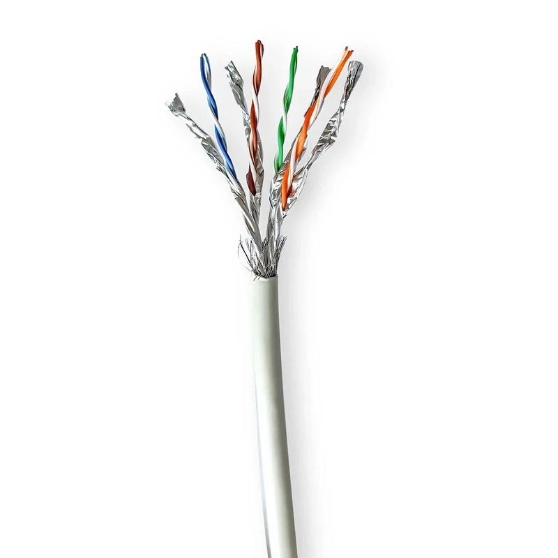 NEDIS Network Cable Roll | CAT7 | Solid | S/FTP | Bare Copper | 305.0 m | Indoor | Round | LSZH | Grey | Box