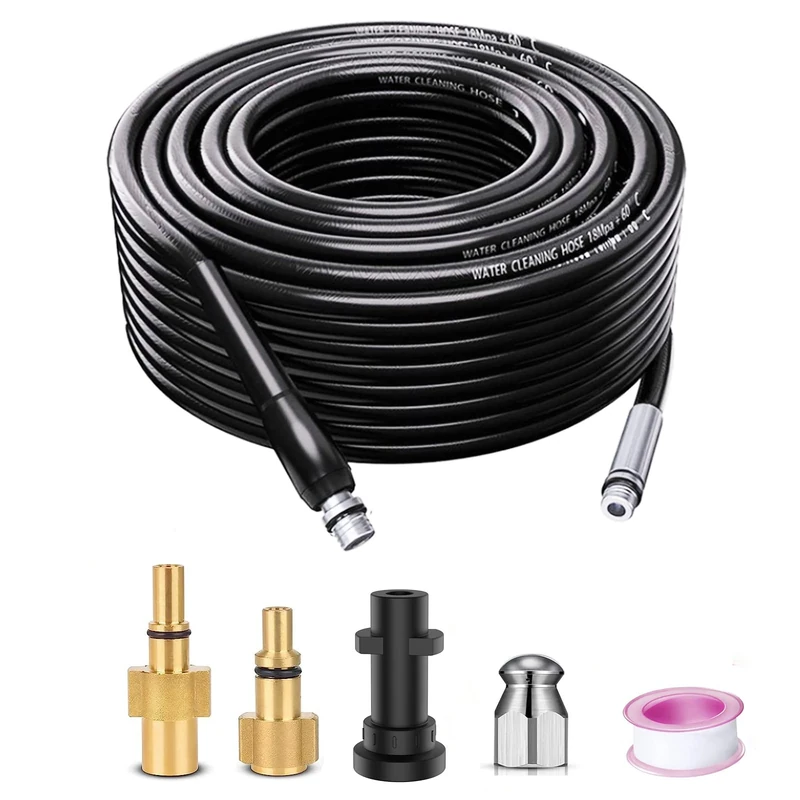 Monave 10m Drain Rods Flexible for Pressure Washer DCH01 Drain Cleaning Kit Compatible with Karcher Lavor Bosch Pressure Washer, Pressure Washer Accessories