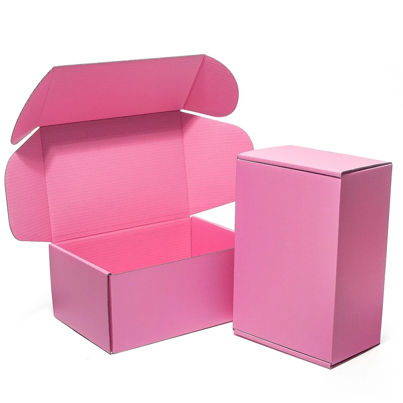 Timirog Pink Shipping Boxes 12x9x4 Inches 20 Pack Corrugated Cardboard Mailing Box for Small Business, Cute Tab Locking Literature Mailer Packaging Supplies for Packing Gifts Craft Books Shoes clothes
