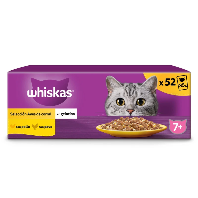Whiskas Wet Food Gelatin for Cats Selection Birds 13 x 4 sachets x 85 g