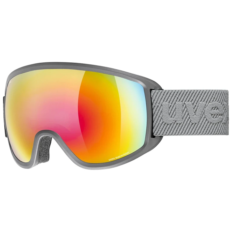 Uvex Unisex-Adult, topic FM sphere ski goggles, grey/rainbow-rose, one size
