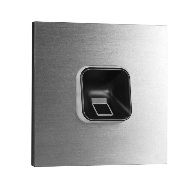 EKEY 204701 sLine fingerprint scanner set with Gira 106 door station module stainless steel V4A, control unit, Biometric access solution f. door station Gira, 0,4 W, 12-24 V, Black fingerprint scanner