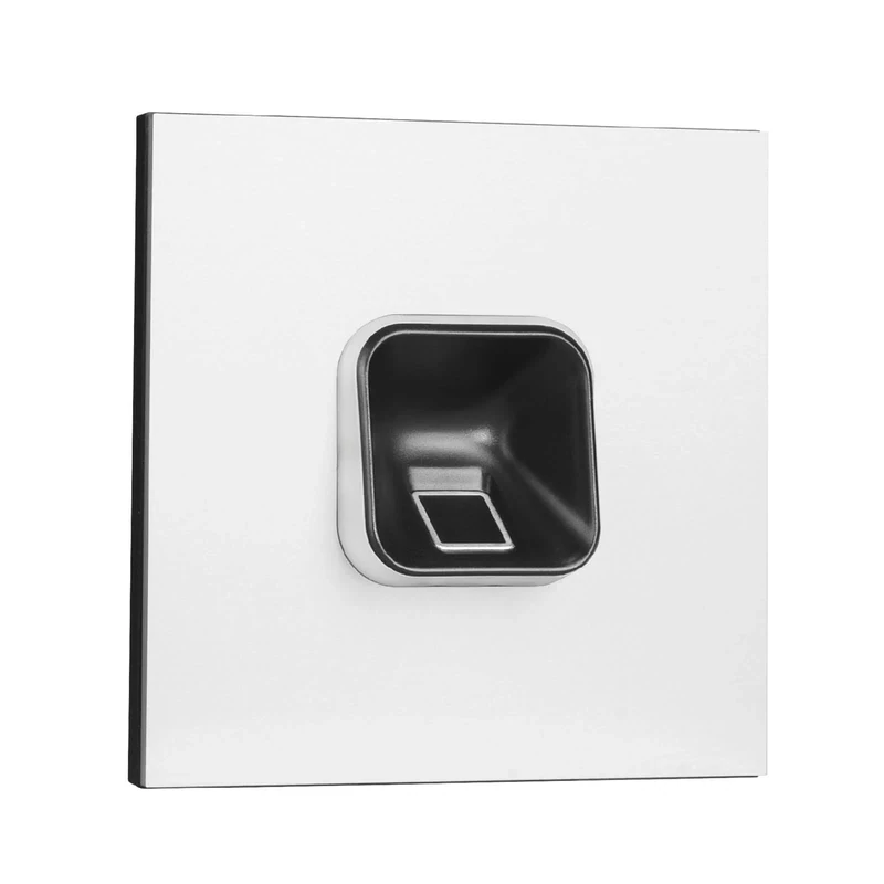 EKEY 204703 sLine fingerprint scanner set with Gira 106 door station module aluminum, control unit, Biometric access solution f. door station Gira, 0,4 W, 12-24 V, Black fingerprint scanner