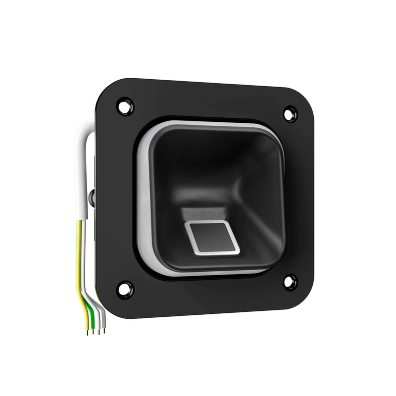 EKEY 204752 sLine fingerprint scanner set for door stations and hollow spaces, with control unit, Biometric access solution for integration in door stations, 0,4 W, 12-24 V, Black fingerprint scanner