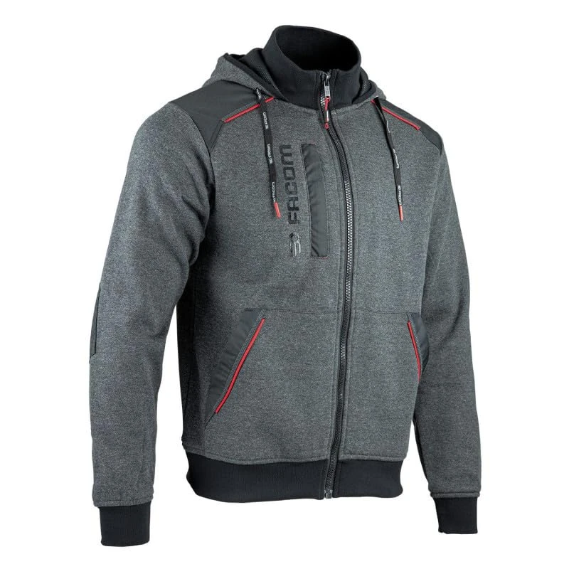 LMA-LEBEURRE FACOM LMA00734 Zip Sweatshirt Jumper Grey/Black/Red Size S-FXWW8000E-S - Image 1