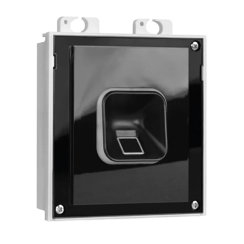 EKEY 204708 sLine fingerprint scanner set black with 2N IP Verso door station module black, control unit, Biometric access solution for door station 2N, 0,4 W, 12-24 V, Black fingerprint scanner