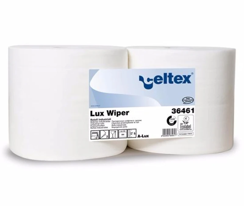 LUX00001 Lux Wiper Spool 900 Sheets 30 cm 2 Ply White Pack of 2