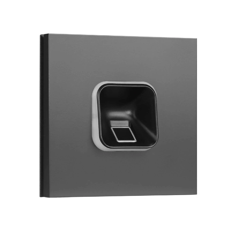 EKEY 204705 sLine fingerprint scanner set with Siedle Vario door station module anthracite gray, control unit, Access solution for door station Siedle, 0,4 W, 12-24 V, Black fingerprint scanner