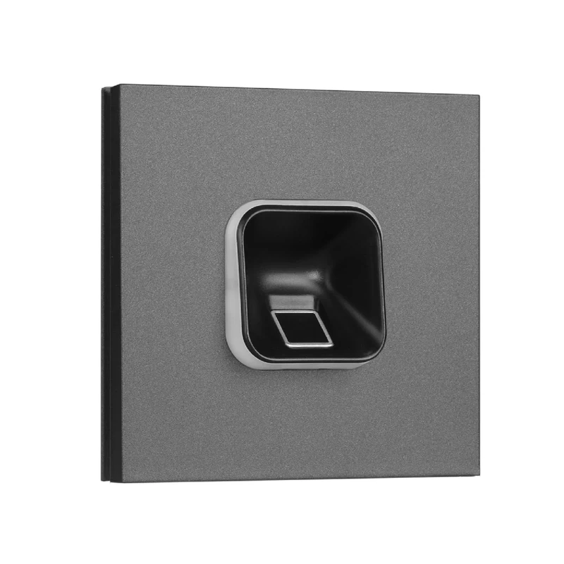 EKEY 204706 sLine fingerprint scanner set with Siedle Vario module micaceous dark gray, control unit, Access solution for door station Siedle, 0,4 W, 12-24 V, Black fingerprint scanner