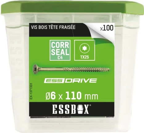 Scell-it Wood Screws Wooden Scell Screws Diameter 6 mm Box of 100 EX-1371331 Diameter 6 mm x 110 mm