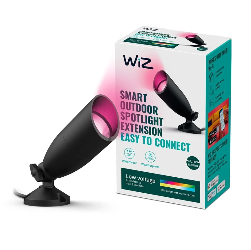 WiZ Tunable White and Colour Outdoor Ground Spotlight for Garden, Patio and Terrace Lighting. WiFi Enabled, App Controlled.